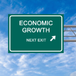 Road sign that says economic growth